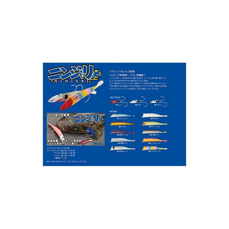 Blue Blue Worm Ninja Worm M #07 Leaf Hidden Squid