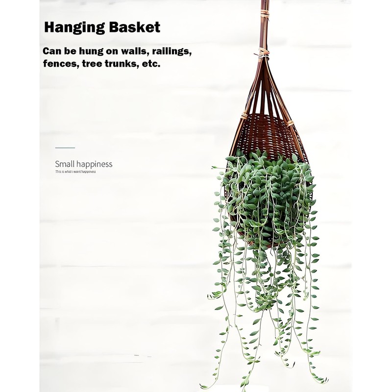 Hanging Orchid Planter Plant Pot: 5 Packs Bamboo Flower Basket