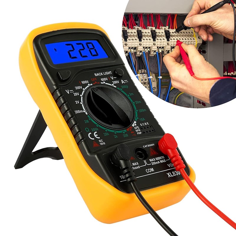 Multímetro Digital Profesional, Voltimetro Amperimetro, Medidor de Corriente Voltaje AC/DC,