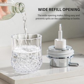 Enra Foaming Soap Dispenser, Bathroom Hand Foam Soap Dispensers,Glass Refillable Dish Soap Dispenser,Modern Home Soap Dispenser for Bathroom,Kitchen (Clear/Silver Poam Pump)