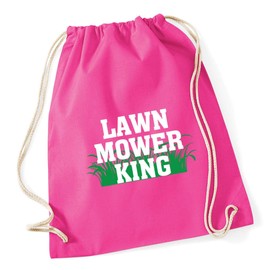 Hippowarehouse Lawn Mower King Drawstring Cotton School Gym Bag 37cm x 46cm, 12 litres