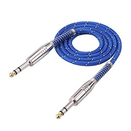 6.35 mm Macho estéreo a 6.35 mm Macho Jack Cable de Audio estéreo balanceado, línea de interconexión balanceada para Mezclador, Guitarra eléctrica, Amplificador, Grabador de micrófono.(1m)