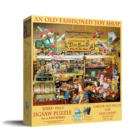 SUNSOUT INC - an Old Fashioned Toy Shop - 1000 pc Large Pieces Jigsaw Puzzle by Artist: Lori Schory - Finished Size 27" x 35" - MPN# 34916