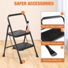 Sweetcrispy 2 Step Ladder, 800lbs Folding Step Stool with Wide