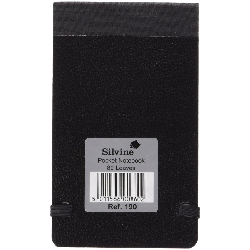 Silvine Pocket Notebook Elasticated Stiff Cover 160pp 75gsm 82x127mm Ref