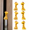 ERUZO 6Pcs Giraffes Magnetic Hinge Head Toppers, Retro Brown Resin