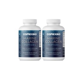 CORREXIKO Marine Collagen Supplement Pills - 1800mg Hydrolyzed Collagen Peptides per Serving with Added Hyaluronic Acid, Vitamin C & Minerals - for Hair, Skin & Nails - 240 Capsules 2 Month Supply