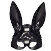Glitter Bunny Mask Tall Ears Elastic Strap Rabbit Costume Black