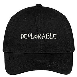Trendy Apparel Shop Deplorable Embroidered Soft Crown 100% Brushed Cotton Cap - Black