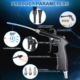 Car Cleaning Gun Detailing Interior Dryer Air Blow Gun, High Pressure Blower Gun, Car Detailing Kit Interior Cleaner, Car Detailing Tools for Car Quickly Blasts Dirt and Dust Works with Air