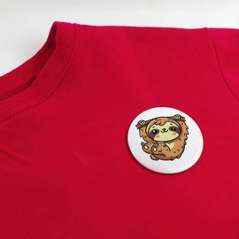 Azeeda 58mm 'Süßes Babyfaultier' Pin Knopf-Abzeichen (BB00145971)