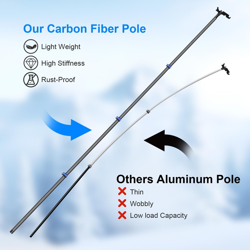 DOBEN Carbon Fiber Christmas Light Pole Hanger Tool Tree, 4.7