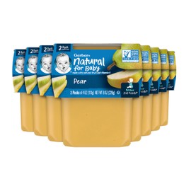 Gerber Gerber 2nd Food Baby Food Pear Puree, Natural & Non-GMO, 4 Ounce Tubs, 2-Pack (Pack of 8)