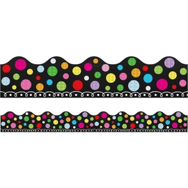 Chalkboard Brights Straight Border Trim Colorful Bulletin Board Border for Classroom 36ft One Roll