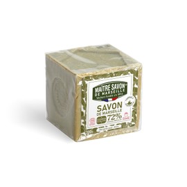 Maître Savon de Marseille | Jabón Orgánico Oliva en Cubo Hipoalergenico, Hecho en Marsella 100% de Aceites Vegetales Puros, Sin Parabenos, 300 g.