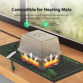 POROLIR POROLIR Seed Starter Tray, 10PCS Seed Starter Kit, Seedling Starter Trays with Heightened Lids for Seed Staring, Indoor Plant Germination Trays (12 Cells per Tray) Transparent