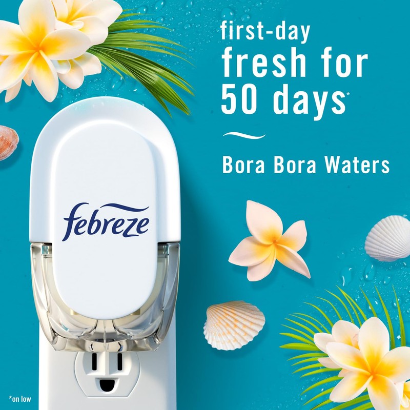 Febreze Odor-Fighting Fade Defy PLUG Air Freshener Refill, Bora Bora,