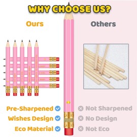 Vusnud 50Pcs – Baby Shower Sharpened Half Pencils with Erasers, Pre-sharpened Pencils for Baby Shower Games, 4 Inches