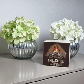 Barbecue Charcoal - Fire-Free Wooden Money Box Perfect Wooden Money Box for Barbecue Fans Dark Brown Tone with Vector Illustration of Burning Charcoal and Flames
