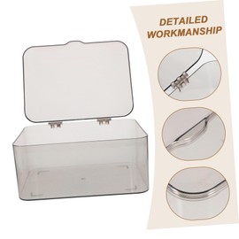 LABRIMP Hinged Storage Box for Desktop Organization Dustproof Multi-functional Organizer for School and Home Compact Grey Lid for Items and Sundries
