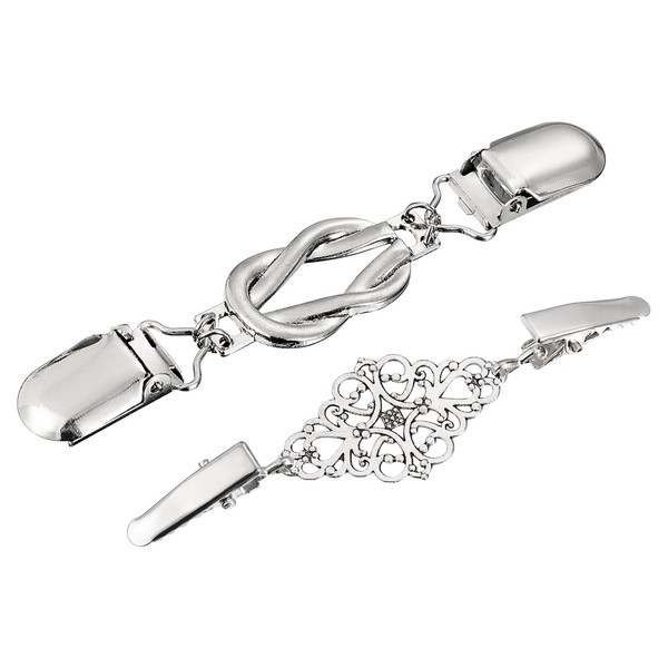 sourcing map Sweater Clips Retro Cardigan Collar Clips Shirt Clips