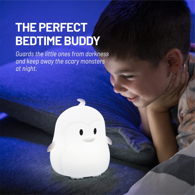 Lumipets Penguin Silicone Night Light, Color Changing Lamp for Kids