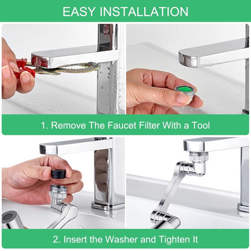 Ghazpmuk Tap Attachment, Rotating Tap Attachment, 1080° Rotating Multifunctional Extension