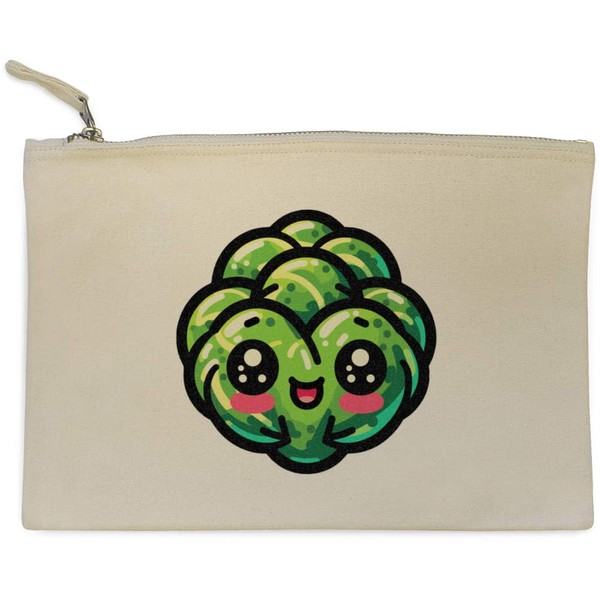 'Cute Kawaii Brussels Sprout' Canvas Clutch Bag/Accessory Case (CL00039605)