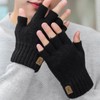 Colaren 3 Pairs Fingerless Gloves for Men and Women, Knited