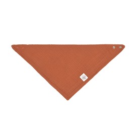 LÄSSIG Baby Children's Muslin GOTS Certified Gauze Triangular Bib Cotton Popper Double Layer / Bandana Rust