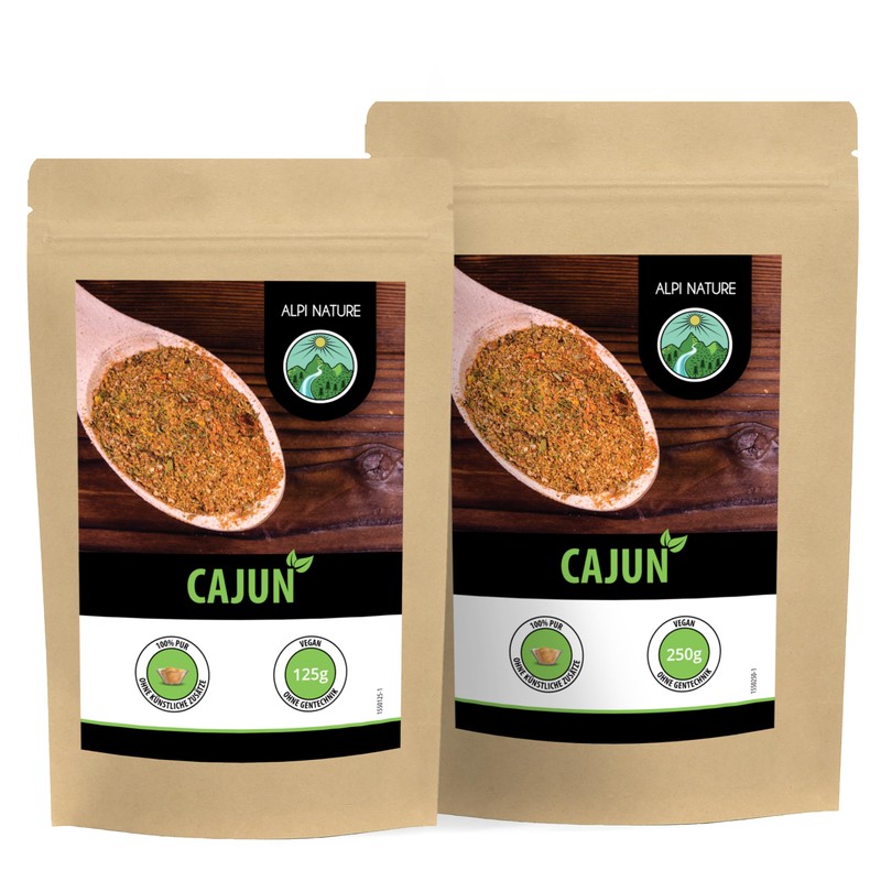 Cajun spice mix (250g, 8.8oz), typical Indian spice mix, resealable