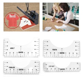 SoarUp Regla de Camiseta, Regla de Costura portátil, Regla de medición de Ropa para Adultos, jóvenes, niños pequeños, Ropa para prensado en Caliente/sublimación/serigrafía