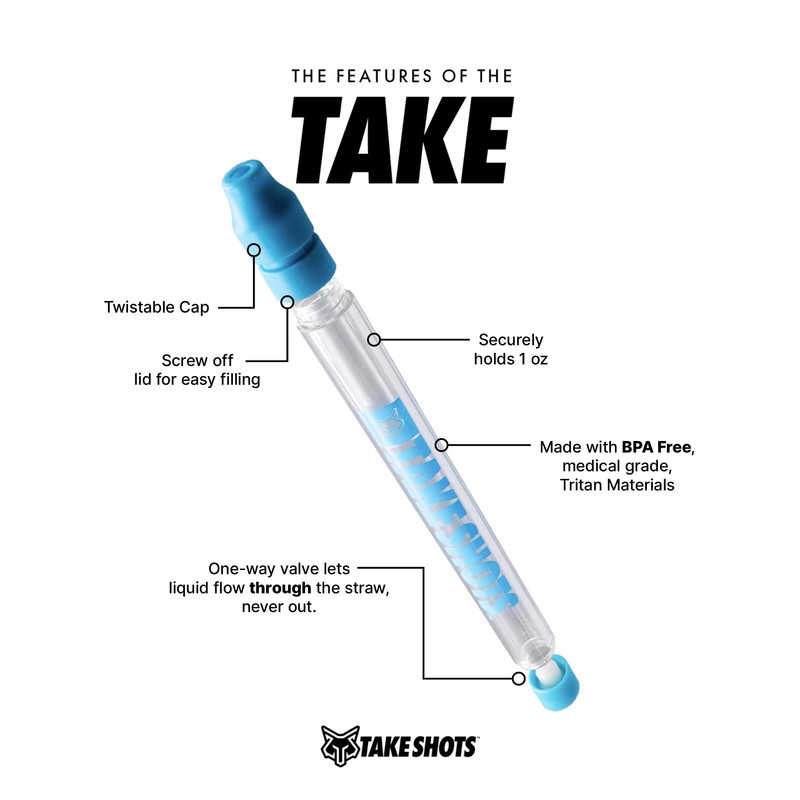TakeShots Take V2 - Shot Holder & Straw for Drinks