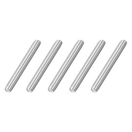 sourcing map M10x85mm Fully All Threaded Rod, 5Pcs 316 Stainless Steel Long Threaded Screw 1.5mm Thread Pitch Right Hand Threads for Furniture Mounting Assembly Fastening