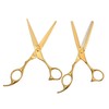 Minkissy 2pcs Professional Hairdressing Scissors Set Durable Stainless Steel Cutting