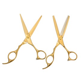 Minkissy 2pcs Professional Hairdressing Scissors Set Durable Stainless Steel Cutting Thinning Shears for Barbers Salons and Home Use Lightweight Smooth Handle for Easy Styling