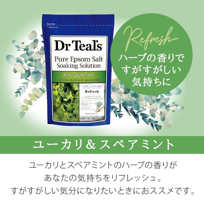 Dr Teal's Fragrance Epsom Salt Eucalyptus & Spearmint Bath Salt,