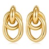 Gold/Silver Chunky Huggie Hoop Dangle Statement Earrings for Women