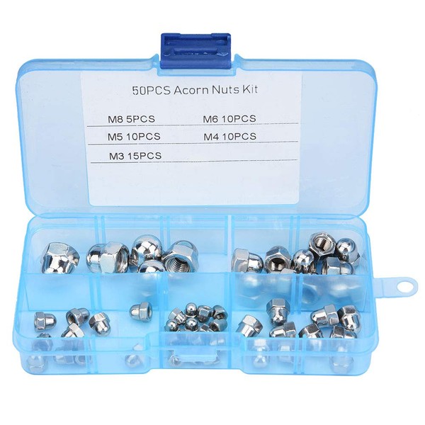 Akozon Dome Cap Nut, 50pcs Acorn Nuts Dome Cap Nuts