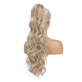 Long Wavy Synthetic Hair Extensions, 26 Inches, Natural Appearance, High Temperature Fiber, For Daily/Party Use (Dirty Blonde)