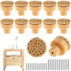 12Pcs Boho Rattan Dresser Knobs, Bohemia Woven Drawer Pulls Kit