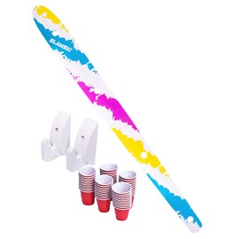 GoPong Slamski Retro 4 Person Drinking Ski with 50 Plastic Shot Glasses