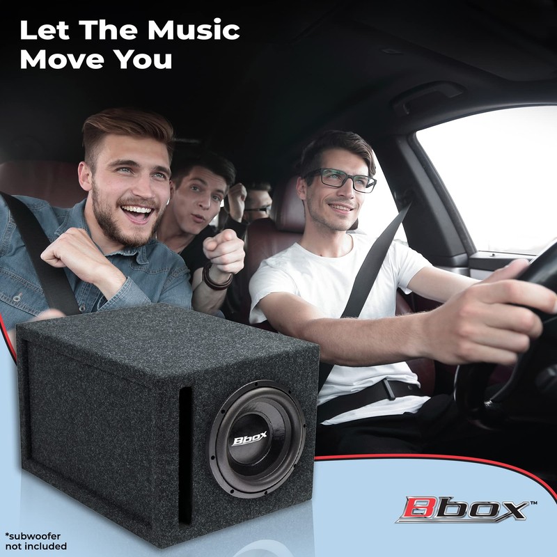 Atrend 8 inch Vented Enclosure Carpeted Car Subwoofer Speaker Box