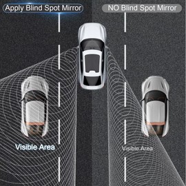 BFXM Blind Spot Mirrors 2 Pack, Frameless Side Mirror Blindspot Convex HD Glass Car Accessories, Side View Mirror Blindspot with Wide Angle Adjustable Stick for Car SUV and Trucks