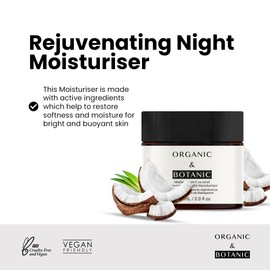 Organic & Botanic Madagascan Coconut Night Face Cream | Deeply Hydrating & Nourishing with Vitamin C for Smooth, Supple, & Radiant Skin