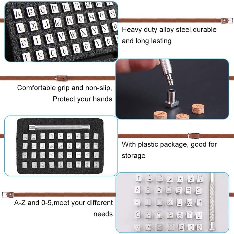 36 Pcs Number and Letter Stamp Punch Set Clay Stamps