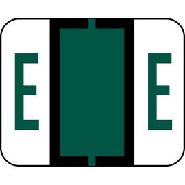 AMZfiling Alphabetic Color Code Labels, Compatible with Smead BCCR- Letter E, Dark Green (500/Roll)