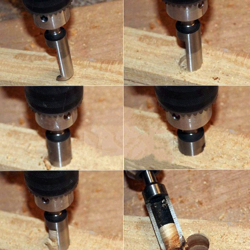 dophee 8Pcs Wood Plug Cutter Drill Bit Set, Straight and