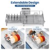 TOOLF Expandable Dish Rack, Dish Drying Rack for Kitchen Counter,