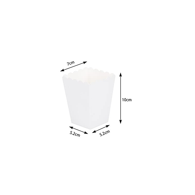 CC wonderland zone 24pcs White Mini Popcorn Boxes Paper Popcorn